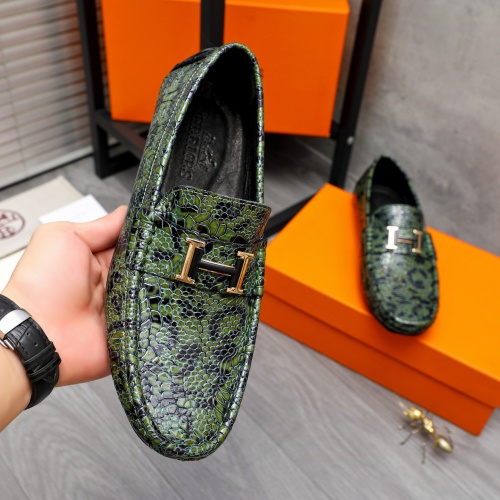 Replica Hermes Leather Shoes For Men #1244044 $68.00 USD for Wholesale