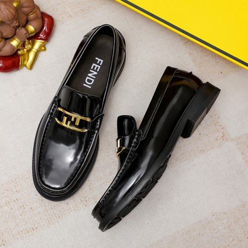 Wholesale Fendi Leather Shoes For Men #1244064 $85.00 USD, Wholesale Quality Replica Fendi Leather Shoes