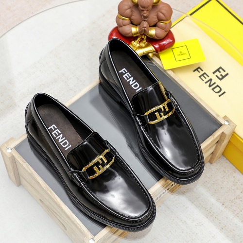 Replica Fendi Leather Shoes For Men #1244064 $85.00 USD for Wholesale