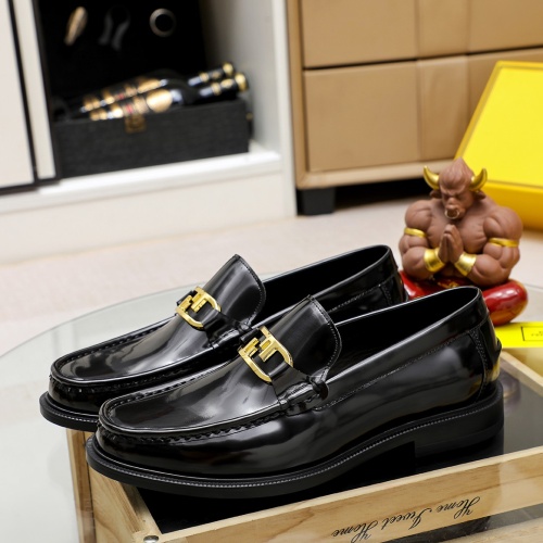 Replica Fendi Leather Shoes For Men #1244064 $85.00 USD for Wholesale