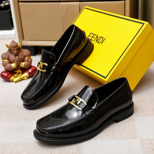 Replica Fendi Leather Shoes For Men #1244064 $85.00 USD for Wholesale