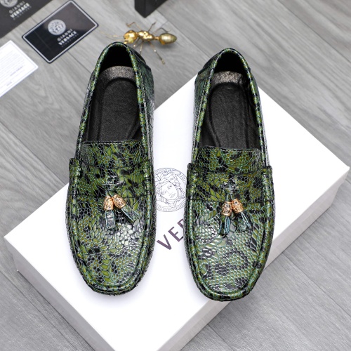 Wholesale Versace Leather Shoes For Men #1244078 $68.00 USD, Wholesale Quality Replica Versace Leather Shoes