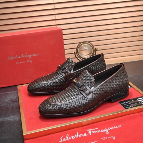 Wholesale Salvatore Ferragamo Leather Shoes For Men #1244486 $102.00 USD, Wholesale Quality Replica Salvatore Ferragamo Leather Shoes