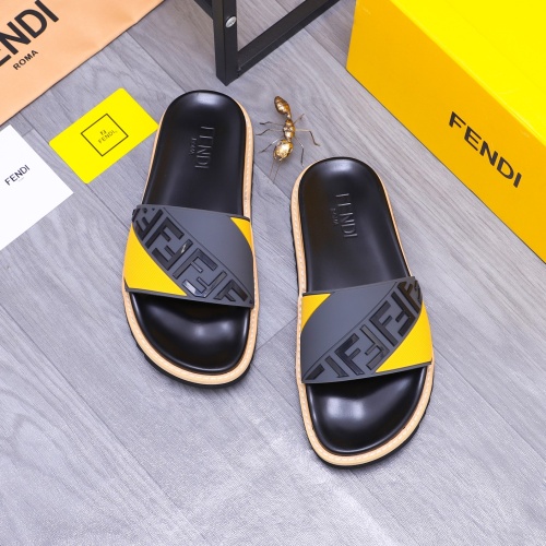 Wholesale Fendi Slippers For Men #1244520 $52.00 USD, Wholesale Quality Replica Fendi Slippers