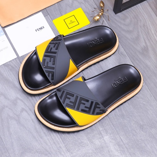 Replica Fendi Slippers For Men #1244520 $52.00 USD for Wholesale