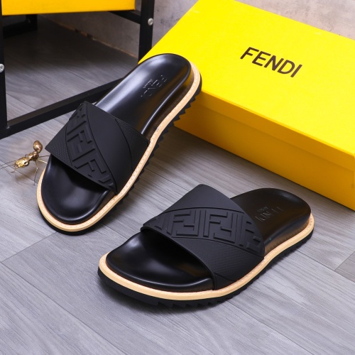 Replica Fendi Slippers For Men #1244523 $52.00 USD for Wholesale