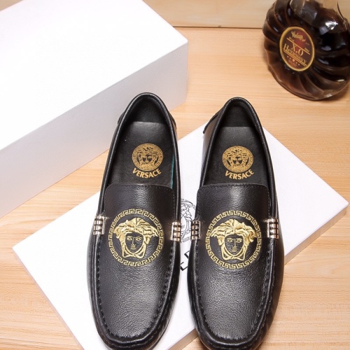 Wholesale Versace Leather Shoes For Men #1244715 $72.00 USD, Wholesale Quality Replica Versace Leather Shoes