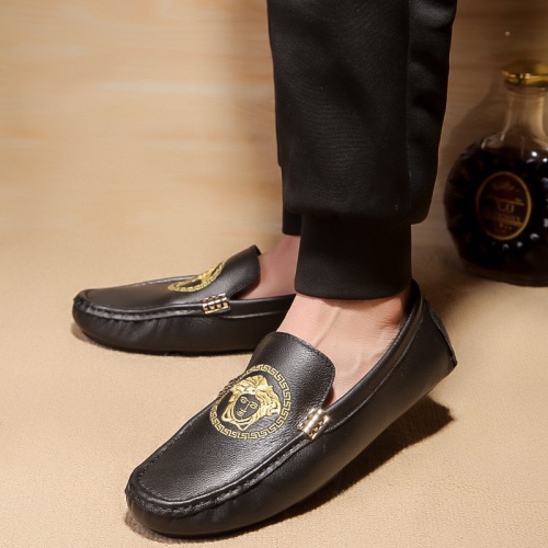 Replica Versace Leather Shoes For Men #1244715 $72.00 USD for Wholesale