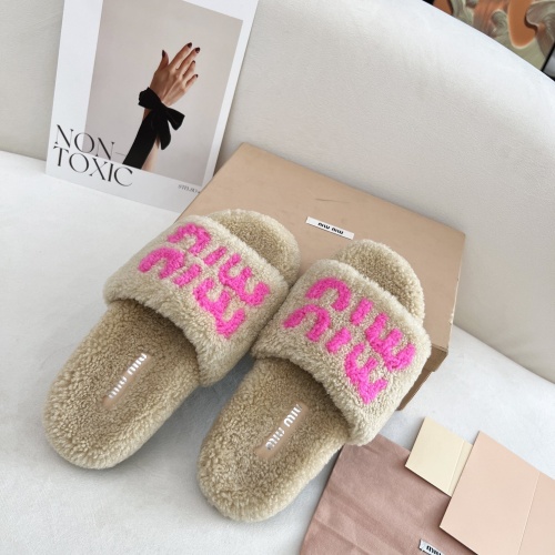 Replica MIU MIU Slippers For Women #1244763 $96.00 USD for Wholesale