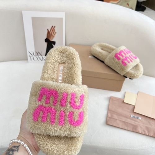 Replica MIU MIU Slippers For Women #1244763 $96.00 USD for Wholesale