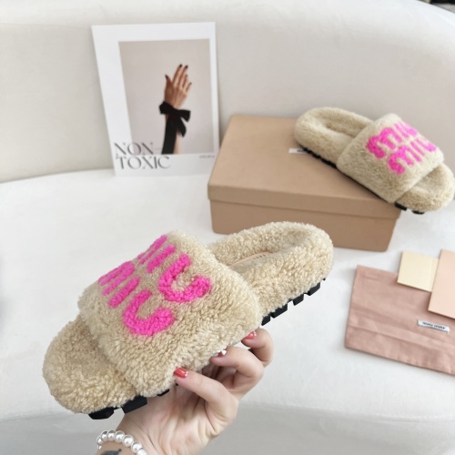 Replica MIU MIU Slippers For Women #1244763 $96.00 USD for Wholesale