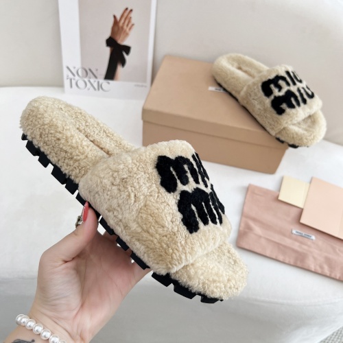 Replica MIU MIU Slippers For Women #1244766 $96.00 USD for Wholesale