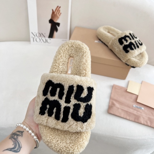 Replica MIU MIU Slippers For Women #1244766 $96.00 USD for Wholesale