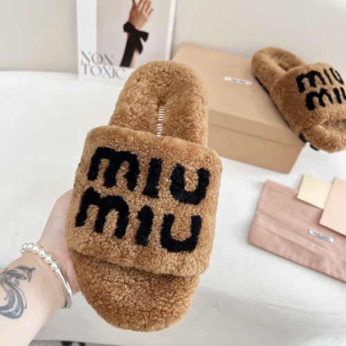 Replica MIU MIU Slippers For Women #1244767 $96.00 USD for Wholesale