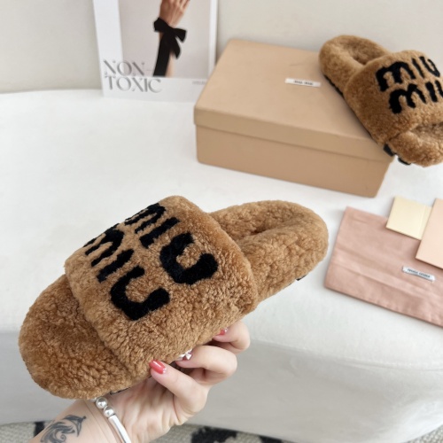 Replica MIU MIU Slippers For Women #1244767 $96.00 USD for Wholesale