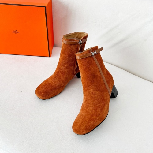 Replica Hermes Boots For Women #1244791 $115.00 USD for Wholesale