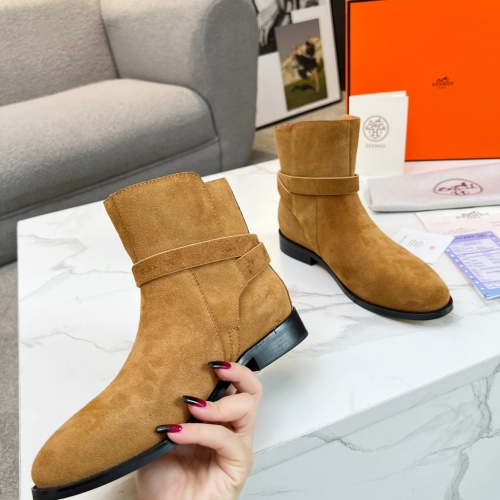 Replica Hermes Boots For Women #1244803 $98.00 USD for Wholesale