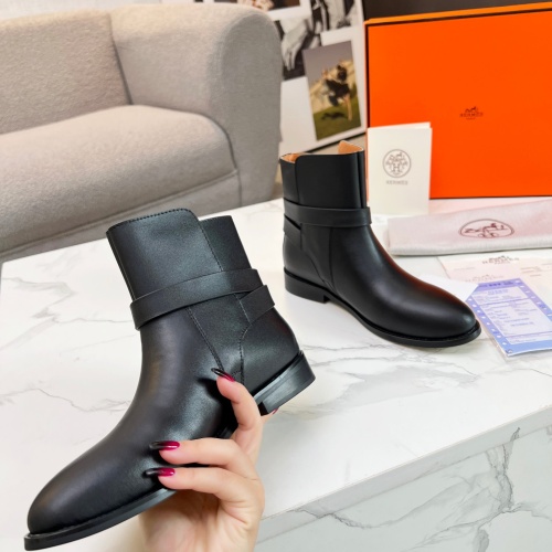 Replica Hermes Boots For Women #1244805 $98.00 USD for Wholesale