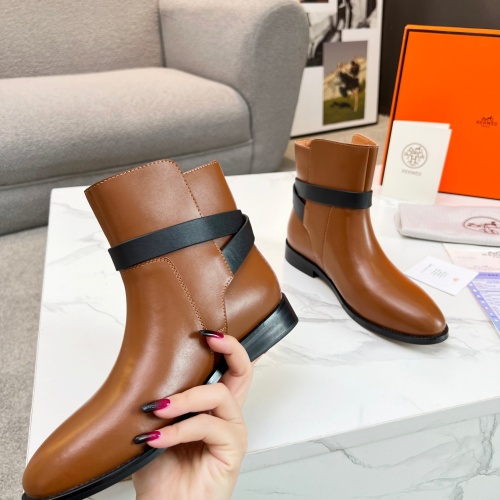 Replica Hermes Boots For Women #1244813 $98.00 USD for Wholesale