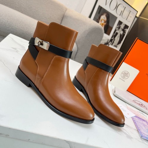 Replica Hermes Boots For Women #1244813 $98.00 USD for Wholesale