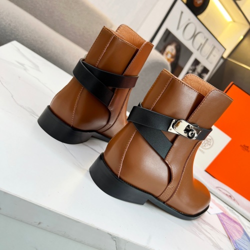 Replica Hermes Boots For Women #1244813 $98.00 USD for Wholesale