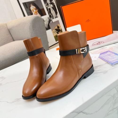 Replica Hermes Boots For Women #1244813 $98.00 USD for Wholesale