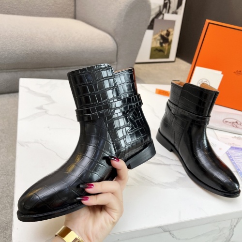 Replica Hermes Boots For Women #1244818 $100.00 USD for Wholesale