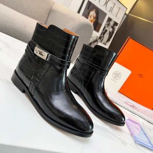 Replica Hermes Boots For Women #1244818 $100.00 USD for Wholesale