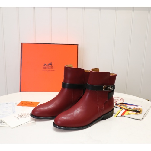 Replica Hermes Boots For Women #1244827 $98.00 USD for Wholesale