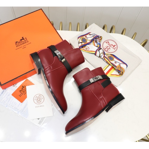 Replica Hermes Boots For Women #1244827 $98.00 USD for Wholesale