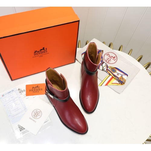 Replica Hermes Boots For Women #1244827 $98.00 USD for Wholesale