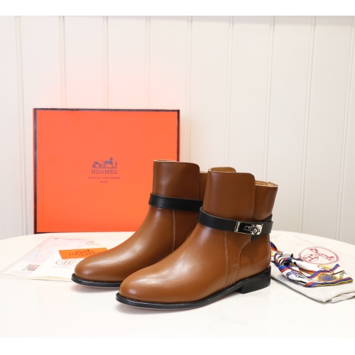 Replica Hermes Boots For Women #1244830 $98.00 USD for Wholesale