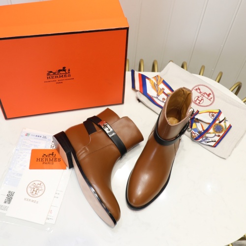 Replica Hermes Boots For Women #1244830 $98.00 USD for Wholesale