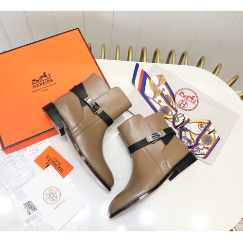 Replica Hermes Boots For Women #1244831 $98.00 USD for Wholesale