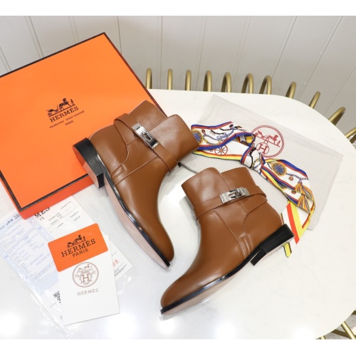 Replica Hermes Boots For Women #1244832 $98.00 USD for Wholesale