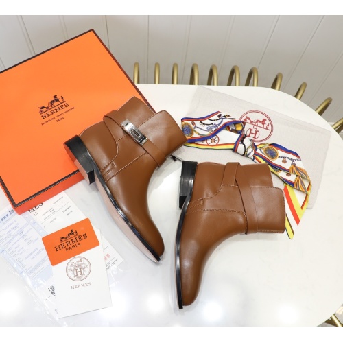 Replica Hermes Boots For Women #1244832 $98.00 USD for Wholesale