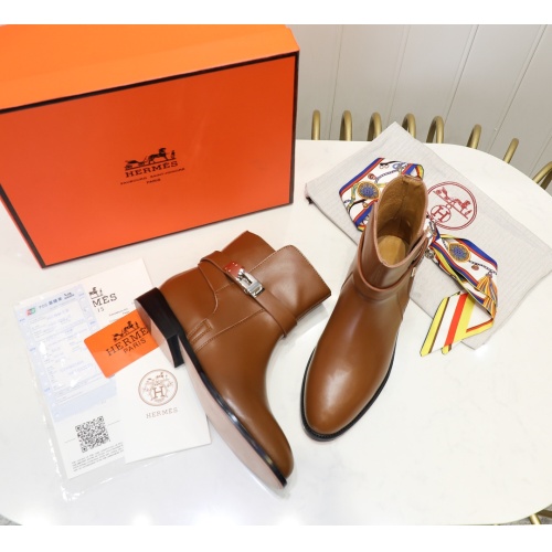 Replica Hermes Boots For Women #1244832 $98.00 USD for Wholesale