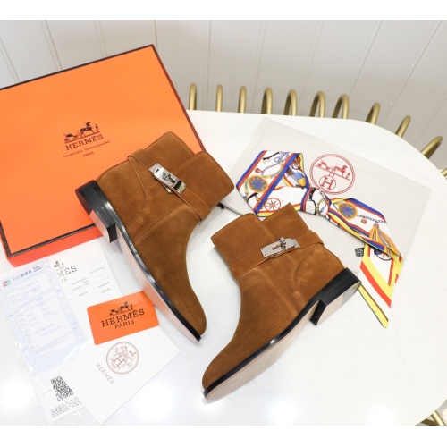 Replica Hermes Boots For Women #1244834 $98.00 USD for Wholesale