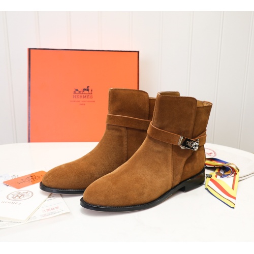 Replica Hermes Boots For Women #1244834 $98.00 USD for Wholesale