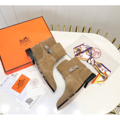 Replica Hermes Boots For Women #1244837 $98.00 USD for Wholesale