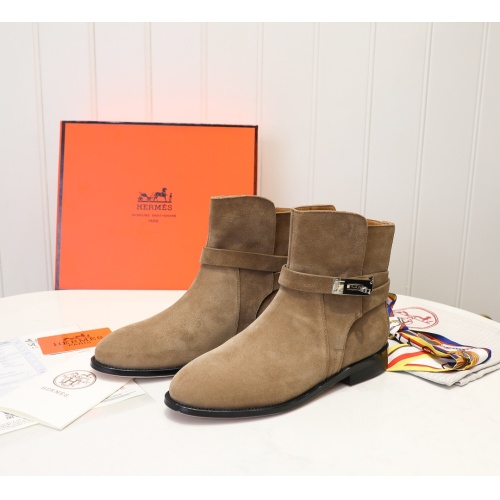 Replica Hermes Boots For Women #1244837 $98.00 USD for Wholesale