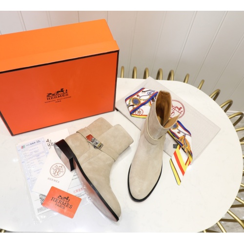 Replica Hermes Boots For Women #1244838 $98.00 USD for Wholesale