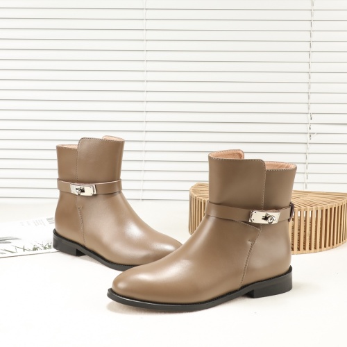 Replica Hermes Boots For Women #1244839 $98.00 USD for Wholesale