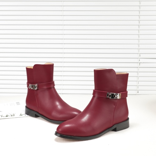 Replica Hermes Boots For Women #1244840 $98.00 USD for Wholesale