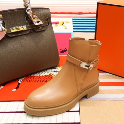 Replica Hermes Boots For Women #1244882 $102.00 USD for Wholesale