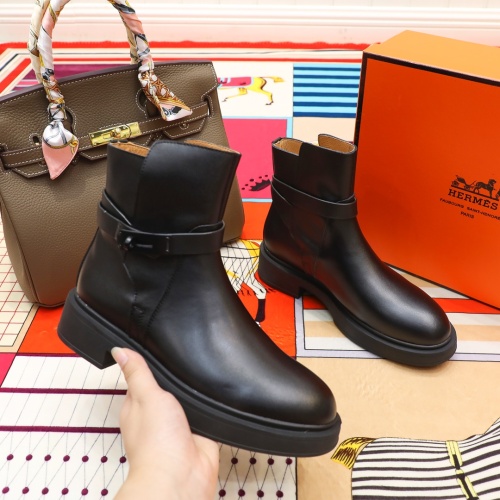 Replica Hermes Boots For Women #1244883 $102.00 USD for Wholesale