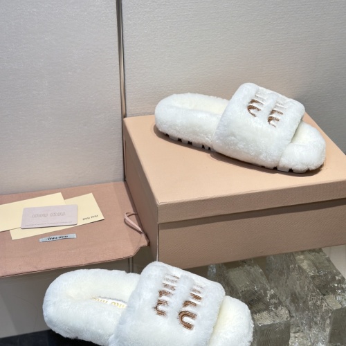 Replica MIU MIU Slippers For Women #1245041 $98.00 USD for Wholesale