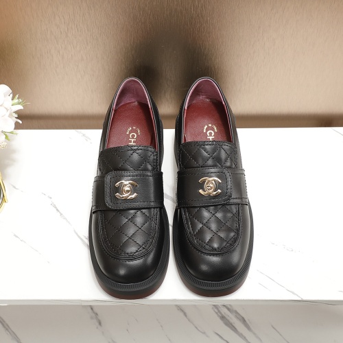 Replica Chanel Leather Shoes For Women #1245134 $96.00 USD for Wholesale