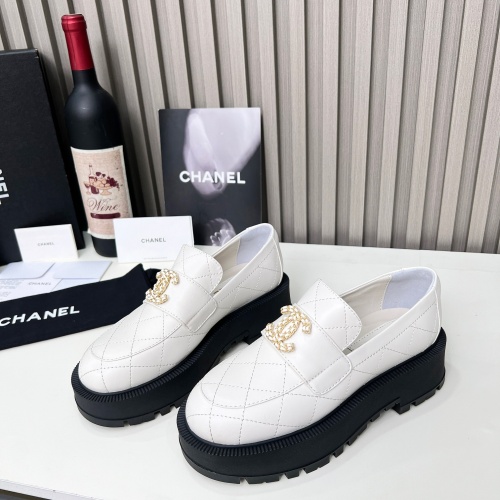 Wholesale Chanel Leather Shoes For Women #1245206 $108.00 USD, Wholesale Quality Replica Chanel Leather Shoes