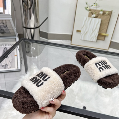 Replica MIU MIU Slippers For Women #1245355 $92.00 USD for Wholesale